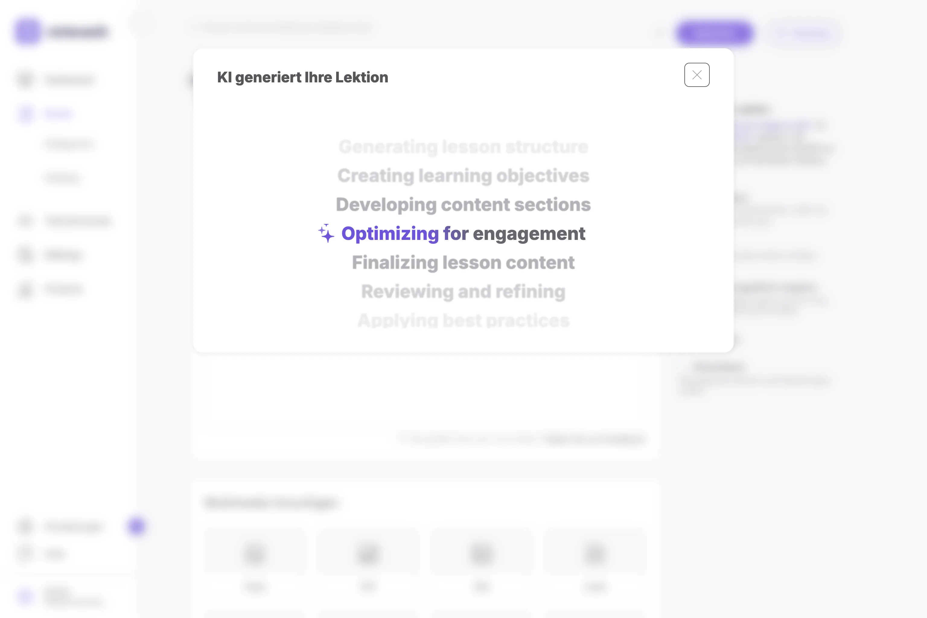 Generation process steps